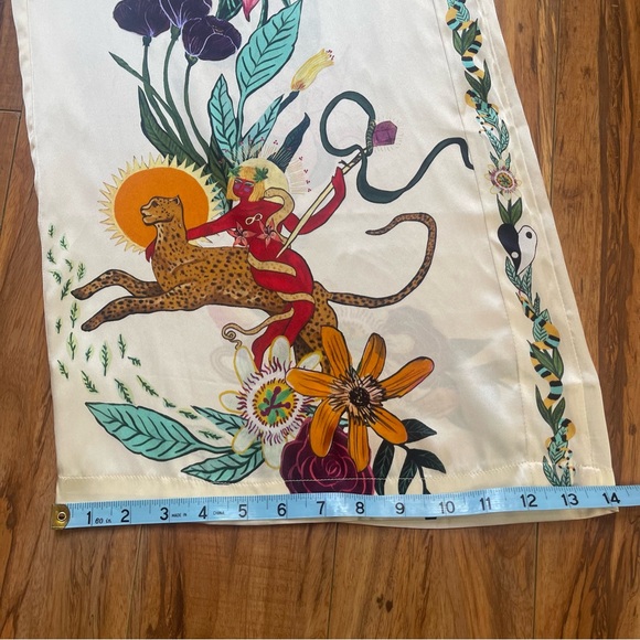 ALÉMAIS Meagan Novelty Printed 100% Silk Pants Size US 2 - Picture 12 of 16